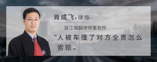人被车撞了对方全责怎么索赔