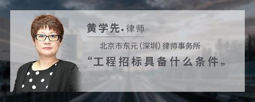 工程招标具备什么条件