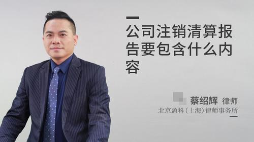 公司注销清算报告要包含什么内容