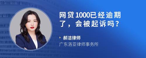 网贷1000已经逾期了,会被起诉吗?