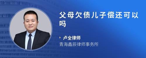 父母欠债儿子偿还可以吗