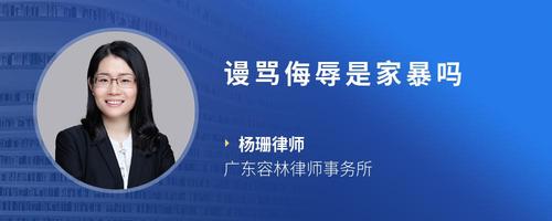 谩骂侮辱是家暴吗