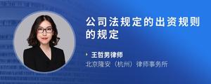 公司法规定的出资规则的规定