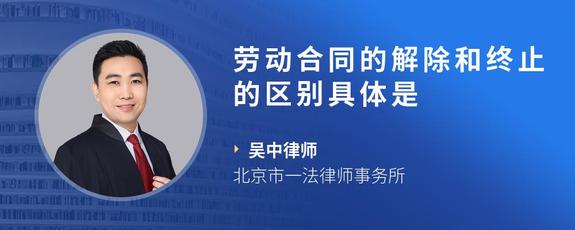 劳动合同的解除和终止的区别具体是