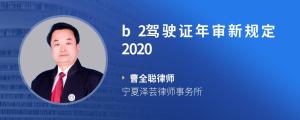 b2驾驶证年审新规定2020