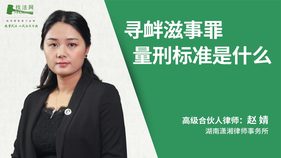 寻衅滋事罪量刑标准是什么-赵婧律师